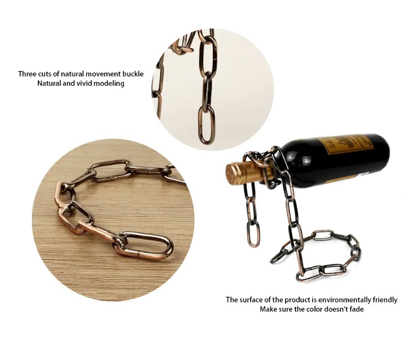 Magic Iron Chain Wine Bottle Holder - TRUE BLUE NOVELTY SHOP