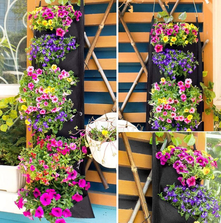 NEW DESIGN Vertical Hanging Garden Planter Flower Pots - TRUE BLUE NOVELTY SHOP